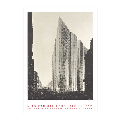 Mies van Der Rohe // Berlin, 1921-Hochhaus am Banhoff // Offset Lithograph