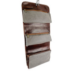 Dracula // Leather Wash Bag Toiletry Bag // Brown