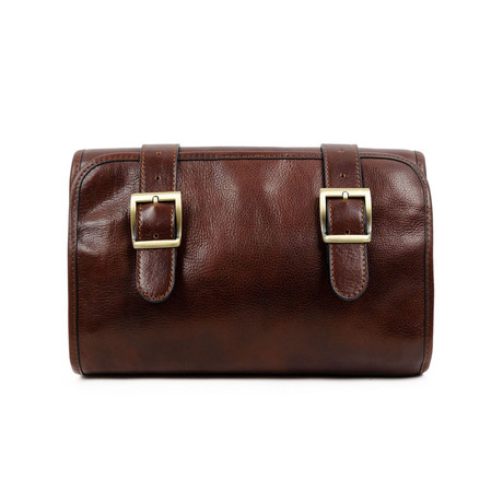 Dracula // Leather Wash Bag Toiletry Bag // Brown