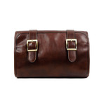 Dracula // Leather Wash Bag Toiletry Bag // Brown