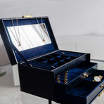 Beloved // Leather Jewelry Box // Navy