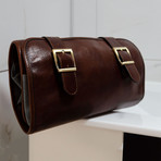 Dracula // Leather Wash Bag Toiletry Bag // Brown