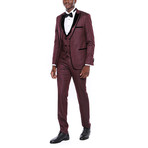 Wayne 3-Piece Suit // Burgundy (Euro: 52)