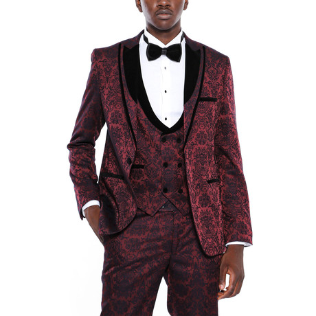 Glenn 3-Piece Suit // Burgundy (Euro: 44)