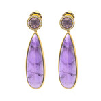 Ippolita 18k Yellow Gold Diamond + Dark Amethyst Rock Candy Earrings // Store Display