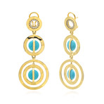 Ippolita 18k Yellow Gold Diamond + Turquoise Senso Earrings // Store Display