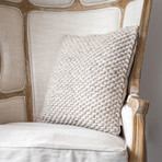 Amara // Handwoven Wool Throw Pillow // Ecru