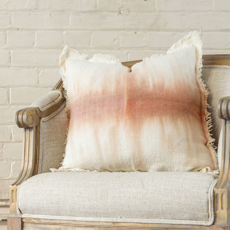 Malibu // Tie Dye Throw Pillow // Brown + White Linen