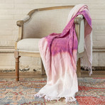 Malibu // Tie Dye Throw // Purple + White Linen