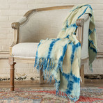 Malibu // Tie Dye Throw // Blue + Natural Linen