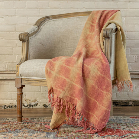 Malibu // Tie Dye Throw // Pink + Natural Linen
