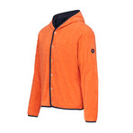 Breeze Belmar Buttoned Hoodie // Navy + Orange (L)