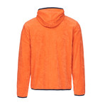 Breeze Belmar Buttoned Hoodie // Navy + Orange (L)