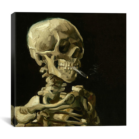 Head of a Skeleton With a Burning Cigarette // Vincent van Gogh (18"W x 18"H x 1.5"D)