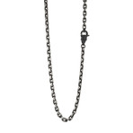 Oval Link Chain + Double Sided Skull Clasp // 5mm // Silver + Black (22")