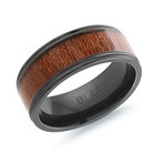 Titanium Wood Inlay Band V1 // Wood + Black (8)