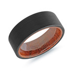 Tungsten Carbide Wood Inlay Band // Black + Wood (7)