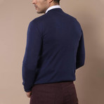 Solid Crewneck Sweater // Navy (S)