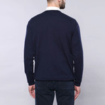 Solid Vneck Sweater // Navy (S)