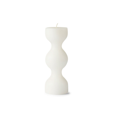 Tivoli Block Candle // Set of 2 (White)