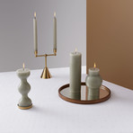 Tivoli Block Candle // Set of 2 (White)