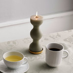 Tivoli Block Candle // Set of 2 (White)