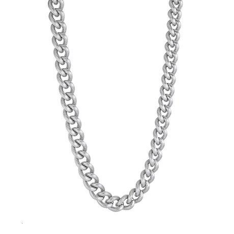 Fancy Diamond Cut Cuban Link Chain // 11mm // Silver