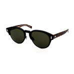 Men's DIOR-BLACKTIE-2-0S-J-UDE Round Sunglasses // Black + Havana