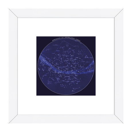 Celestial Map of Constellations visible from France, 19th C.