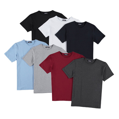 Round Neck T-Shirts // Assorted // Pack of 7 (Medium)