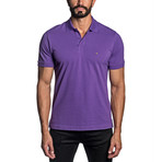 Star Embroidered Knit Polo // Purple (S)