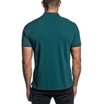Star Embroidered Knit Polo // Teal (2XL)
