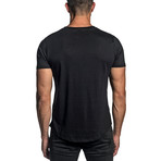 Lightning Bolt Embroidered T-Shirt // Black (XL)