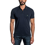 Star Embroidered Knit Polo // Navy (M)
