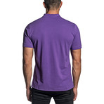 Dino Embroidered Knit Polo // Purple (M)