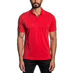 Lightning Bolt Embroidered Knit Polo // Red (2XL)