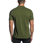 Dino Embroidered Knit Polo // Military Green (S)
