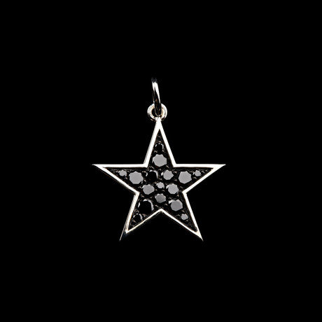 Blackisdiamond Paris Collection // Silver Star + .90 Carat 16 Black Diamonds // Signed