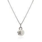 Mikimoto 18k White Gold Diamond + South Sea Pearl Pendant Necklace // Store Display