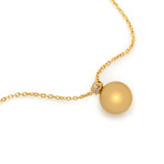 Mikimoto 18k Yellow Gold Diamond + South Sea Pearl Pendant Necklace // Store Display