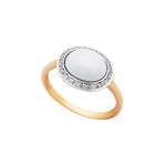Mimi Milano 18k Two-Tone Gold Diamond + Agate Ring // Ring Size: 7.75 // Store Display