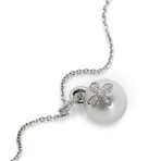 Mikimoto 18k White Gold Diamond + South Sea Pearl Pendant Necklace // Store Display