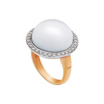 Mimi Milano 18k Two-Tone Gold Diamond + Agate Ring // Ring Size: 6.25 // Store Display