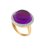 Mimi Milano 18k Two-Tone Gold Diamond + Amethyst Ring // Ring Size: 7.75 // Store Display