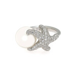 Mikimoto 18k White Gold Diamond + South Sea Pearl Cocktail Ring // Ring Size: 6.25 // Store Display