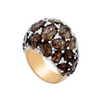Mimi Milano 18k Rose Gold Diamond + Smoky Quartz Ring // Store Display (Ring Size: 7.5)