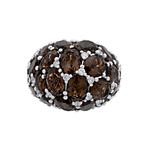 Mimi Milano 18k Rose Gold Diamond + Smoky Quartz Ring // Store Display (Ring Size: 7.5)