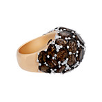 Mimi Milano 18k Rose Gold Diamond + Smoky Quartz Ring // Store Display (Ring Size: 7.5)