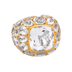 Mimi Milano 18k Two-Tone Gold + Rock Crystal Ring // Store Display (Ring Size: 7)