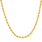 Hollow 14K Gold Rope Chain Necklace // 3mm // Yellow (20" // 3.5g)